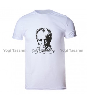 İmzalı Atatürk Silüet Tişört